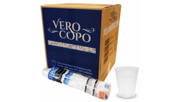 Copo Descartável Pp 180ml Verocopo Transparente Cx C/25 Pcts