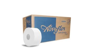 Papel Higienico Rolao 600mt 100% Cel Alveflor Extra Luxo Cx/8 Rolos
