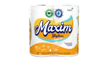Papel Toalha C/2 Rolos 20,5x19 Folha Dupla Maxim Stylus C/ 50 Folhas
