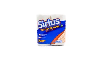 Papel Toalha C/2 Rolos 20x20 Folha Dupla Sirius C/ 50 Folhas