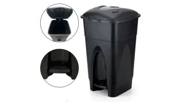 Lixeira 30l Pedal Preta Injeplastec -108