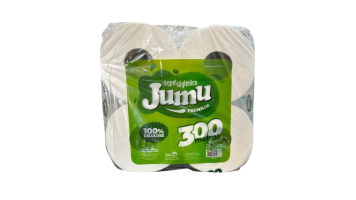 Papel Higienico Rolao 300mt 100% Cel Jumu Premium Fd/8 Rolos 10cm