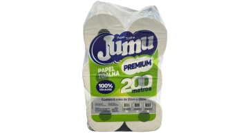 Papel Toalha Rolão 100% Cel Jumu Premium C/6 200mtx20 24gr