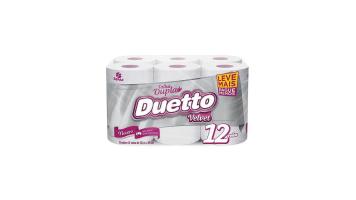 Papel Higienico Fl Dupla 30mt Duetto Velvet Pct/12 Rolos
