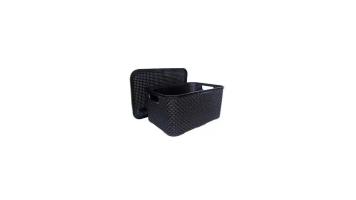 Caixa Organiz Rattan Preto 20l Arqplast - 25598